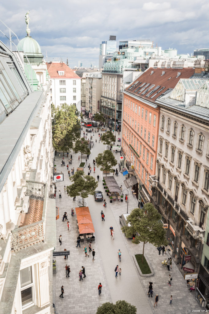 Visualisierung der Rotenturmstraße. In etwa so wird die Einkaufsstraße in der City zukünftig aussehen. 