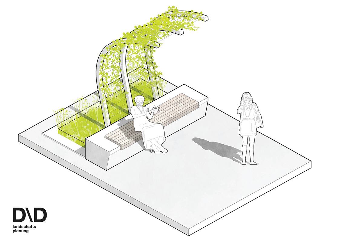 Neubau Projektvorstellung Klimaschutz Vorzeigestraße Bezirksvorstehung Neubau DDLandschaftsplanung