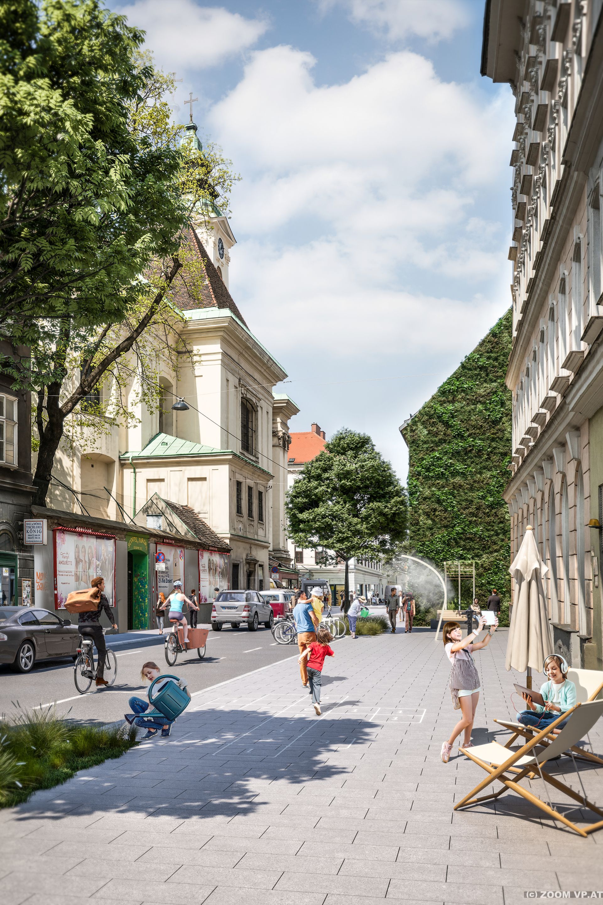 Visualisierung der "Kühlen Meile" Zieglergasse. MA 19/ZOOM VP