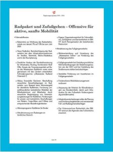 Regierungsprogramm 2020_Kapitel Radpaket und Zufussgehen