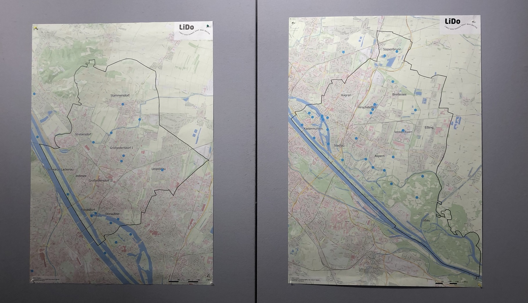 Die beiden Karten zeigen die liebsten Orte zum Spazieren in LiDo 