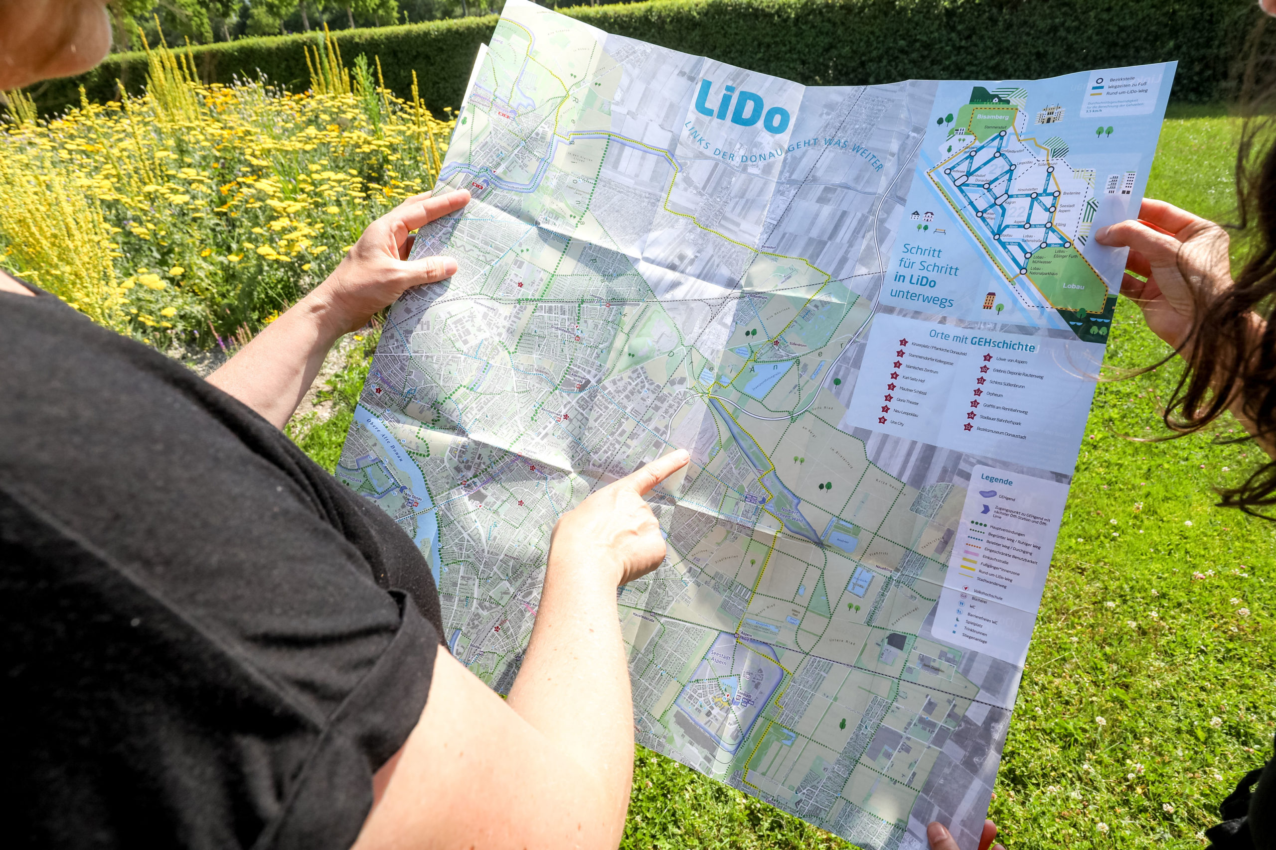 Blick auf die LiDo-Fußwegekarte