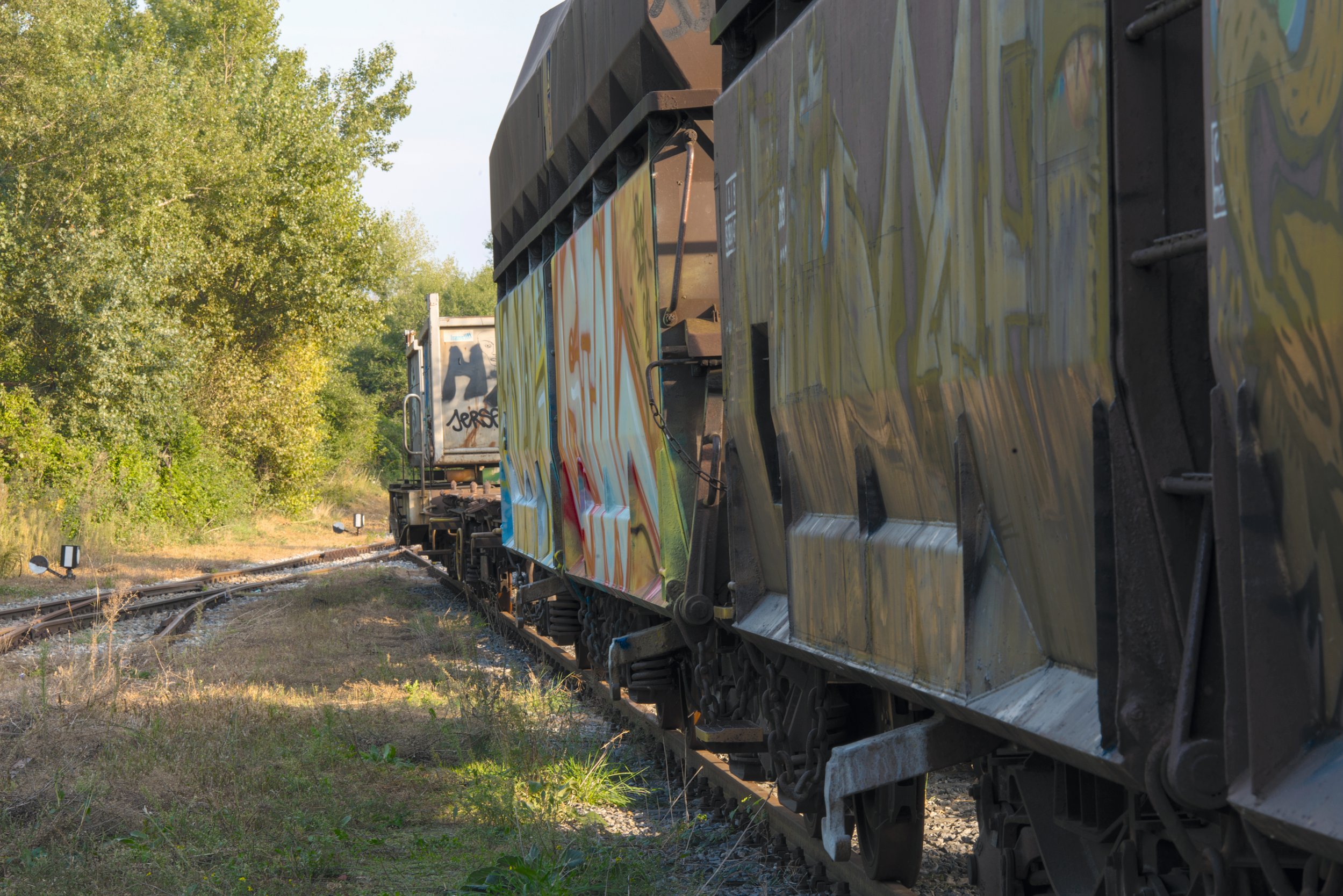 Waggons am Verschiebebahnhof